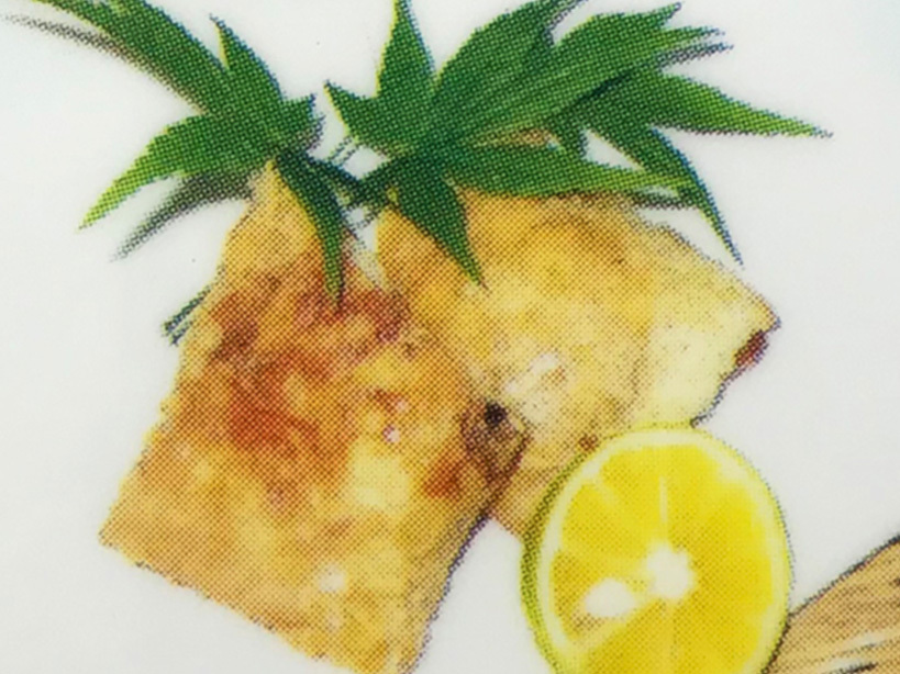 写真：たらこの湯葉包み揚げ